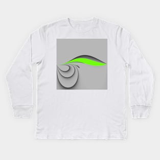 Grey and green Kids Long Sleeve T-Shirt